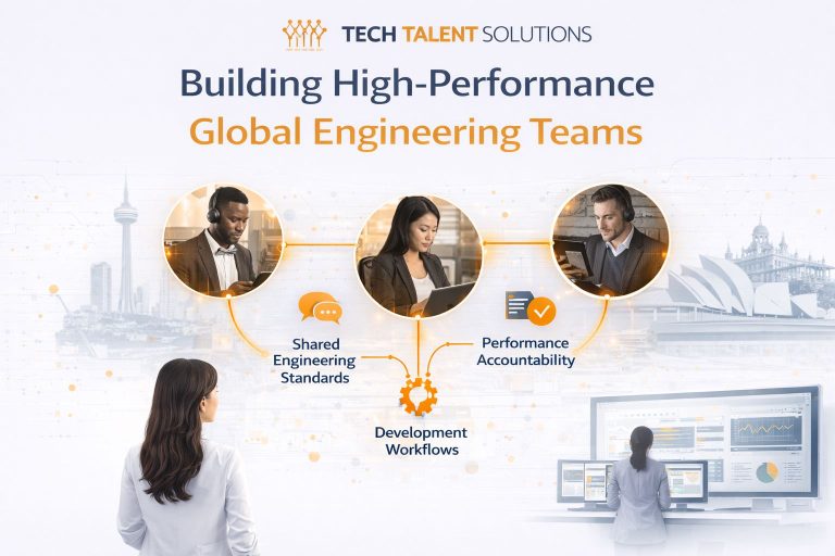 global engineering teams collaborating across regions using modern development tools